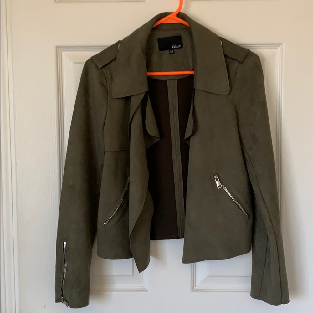 Soft green suede jacket